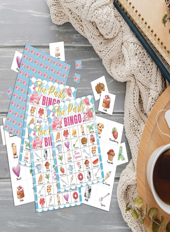 Tedea Tea Party Bridal Shower Games, Tea Party Bingo Game, Tea Party Decorations, Wonderland Party Favors, 24 Players Bingo Games for Bridal Shower, Bachelorette Party, Wedding, Engagement Party (C08) - Image 3